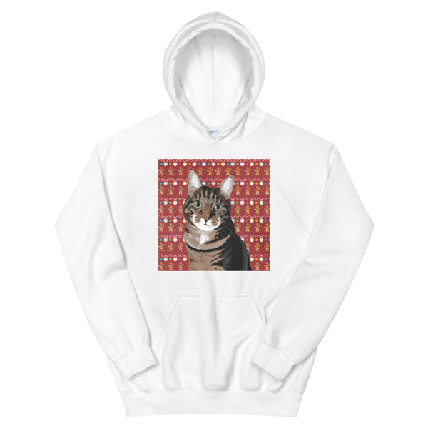 Men's / Women's Christmas Pet Portrait Hoodie (White)