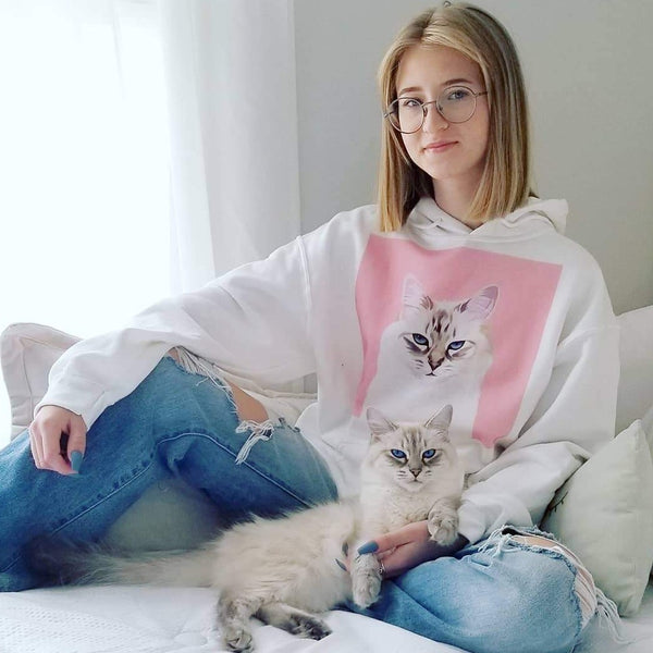 Men's / Women's Premium Pet Portrait Hoodie (White)