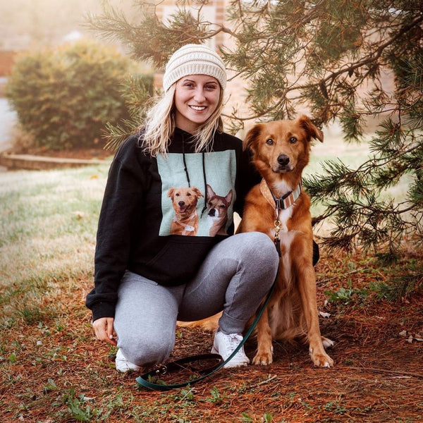 Men's / Women's Premium Pet Portrait Hoodie (Black)