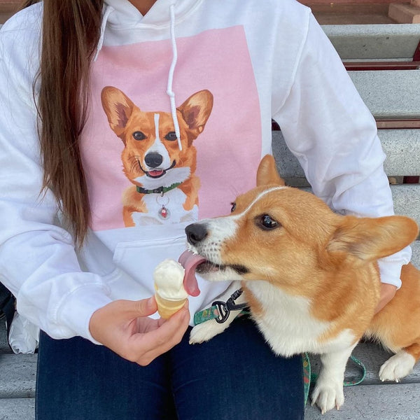 Men's / Women's Premium Pet Portrait Hoodie (White)