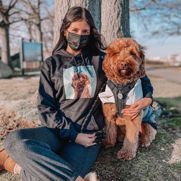Men's / Women's Premium Pet Portrait Hoodie (Black)