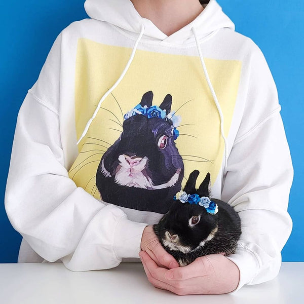 Men's / Women's Premium Pet Portrait Hoodie (White)