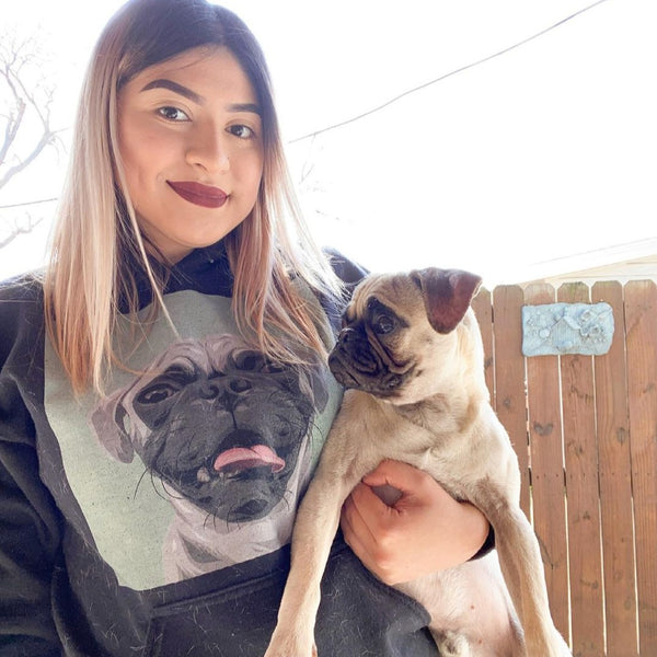 Men's / Women's Premium Pet Portrait Hoodie (Black)