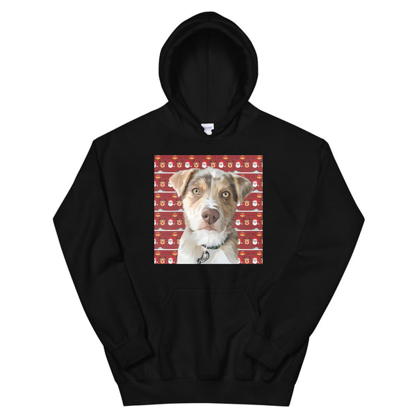 Men's / Women's Christmas Pet Portrait Hoodie (Black)