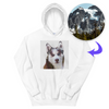 Men's / Women's Double Exposure Pet Print Hoodie (White)