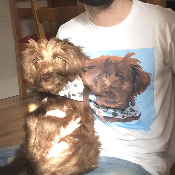 Men's Custom White Pet Print T-Shirt