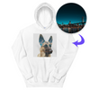Men's / Women's Double Exposure Pet Print Hoodie (White)