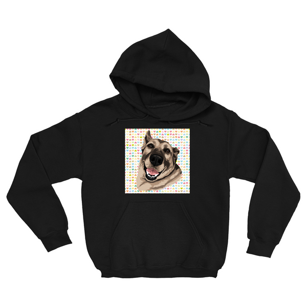 Men's / Women's Valentines Pet Portrait Hoodie (Black)