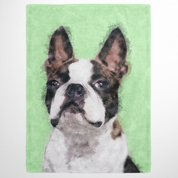 Color Sketch Pet Print Fleece Blanket