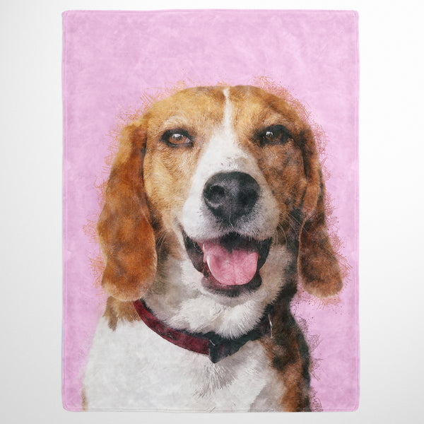 Color Sketch Pet Print Fleece Blanket