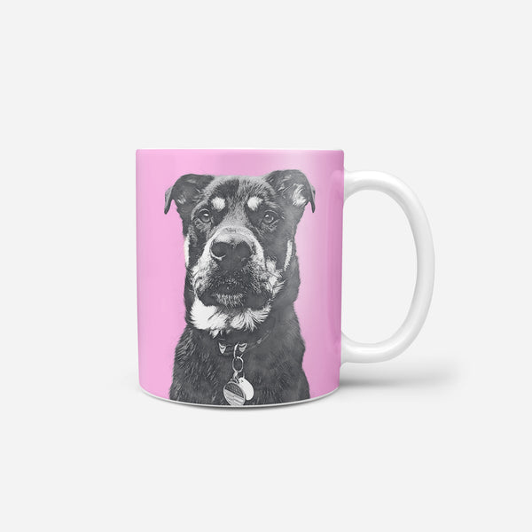 Monochrome Sketch Pet Print Coffee Mug