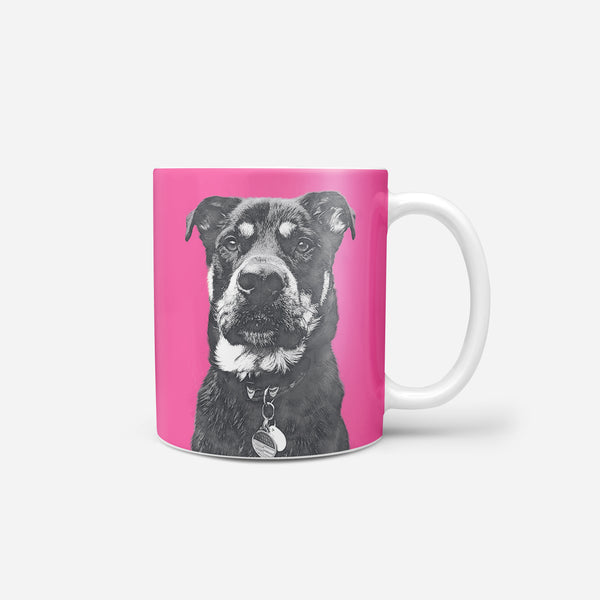 Monochrome Sketch Pet Print Coffee Mug