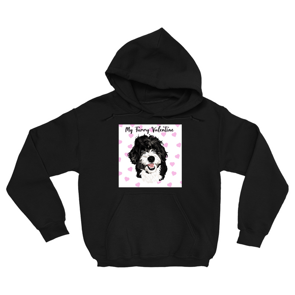 Men's / Women's Valentines Pet Portrait Hoodie (Black)