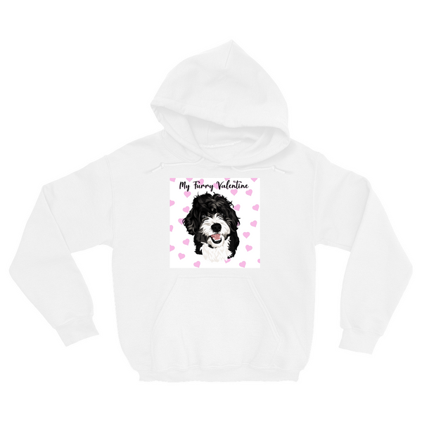 Men's / Women's Valentines Pet Portrait Hoodie (White)