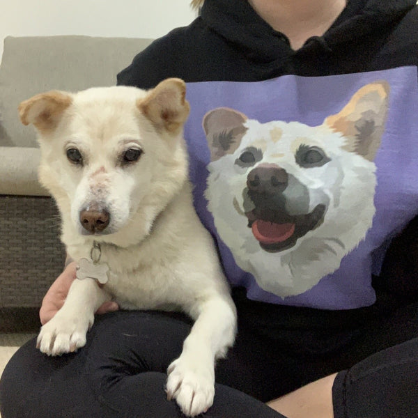 Men's / Women's Custom Pet Print Hoodie (Black)
