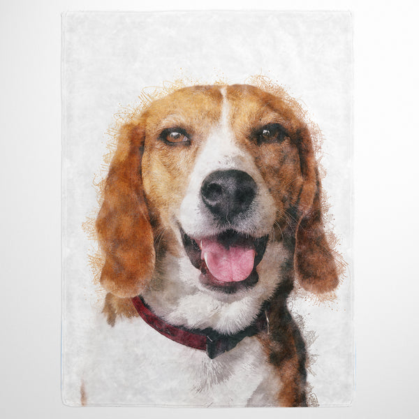 Color Sketch Pet Print Fleece Blanket