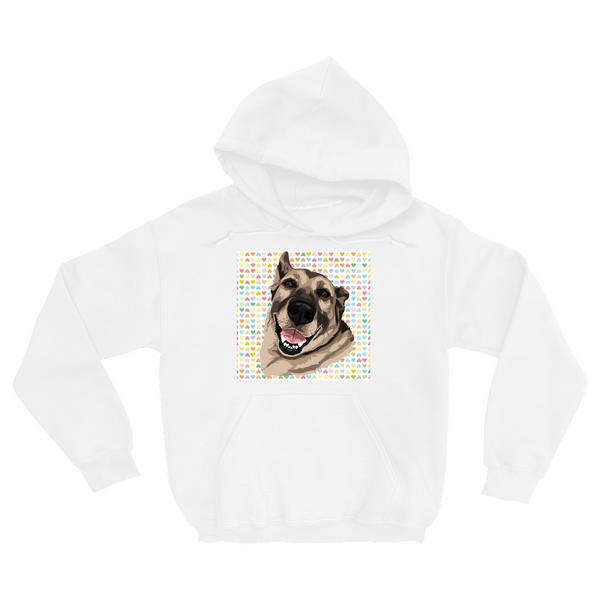 Men's / Women's Valentines Pet Portrait Hoodie (White)