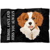 Custom Pet Print Fleece Blanket with Text