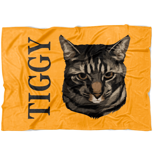 Custom Pet Print Fleece Blanket with Text