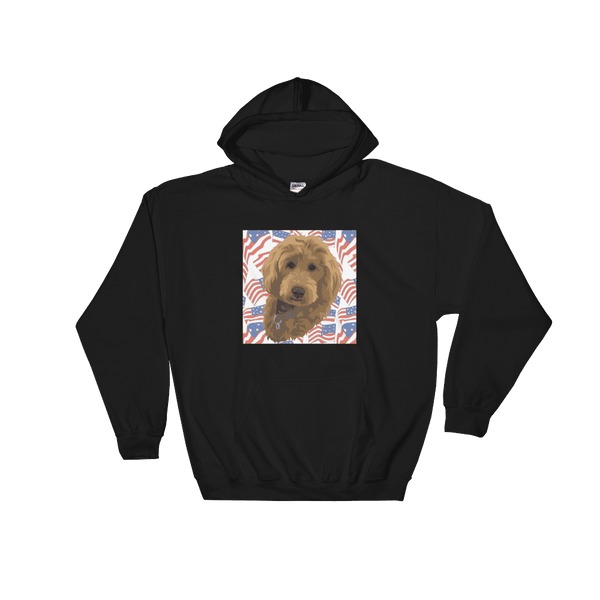 Unisex Independence Day Pet Print Hoodie (Black)