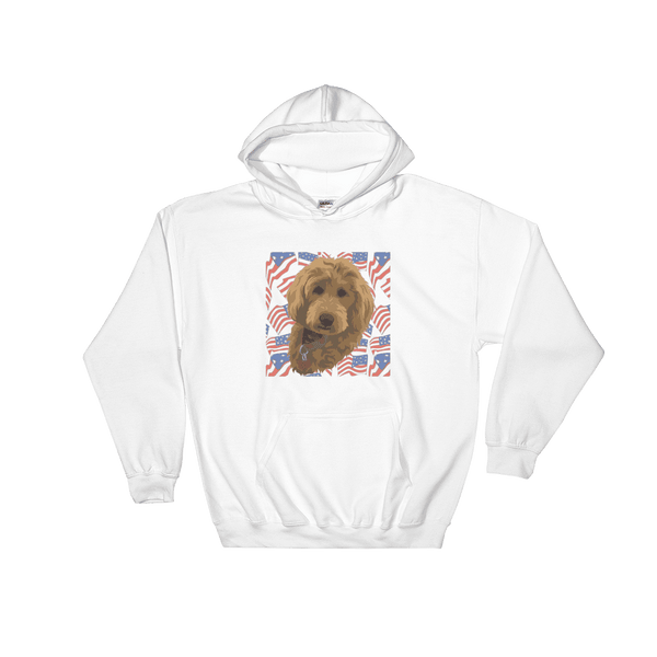 Unisex Independence Day Pet Print Hoodie (White)