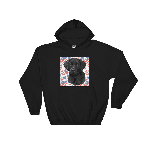 Unisex Independence Day Pet Print Hoodie (Black)