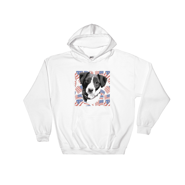 Unisex Independence Day Pet Print Hoodie (White)