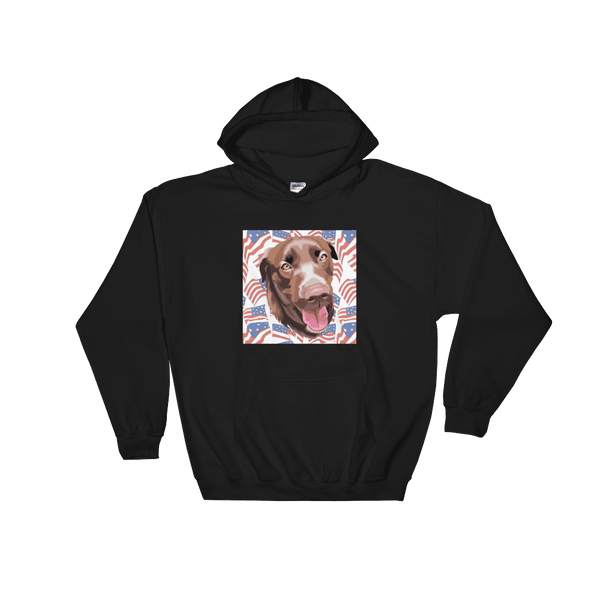 Unisex Independence Day Pet Print Hoodie (Black)