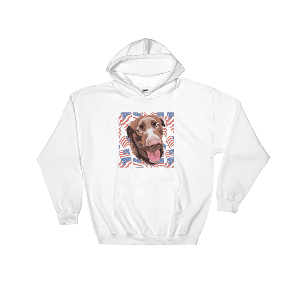 Unisex Independence Day Pet Print Hoodie (White)