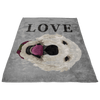 Custom Pet Print Fleece Blanket with Text