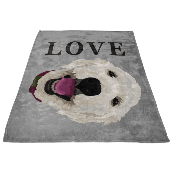Custom Pet Print Fleece Blanket with Text