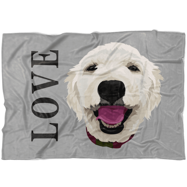Custom Pet Print Fleece Blanket with Text