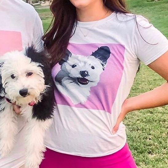 Women's Custom White Pet Print T-Shirt