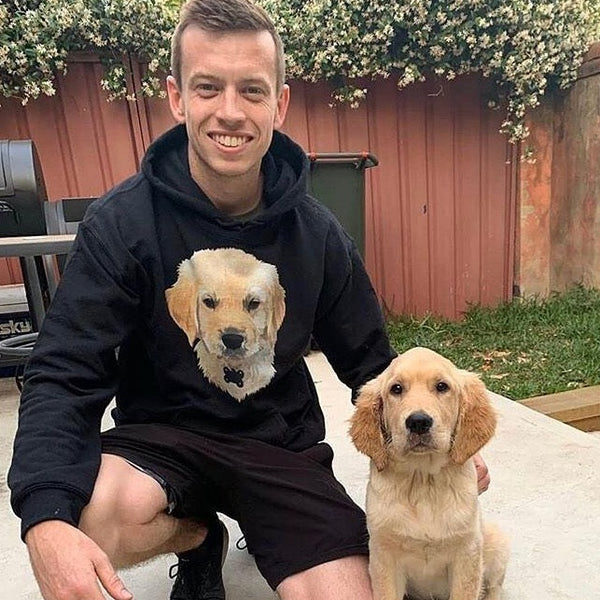 Men's / Women's Custom Pet Print Hoodie (Black)