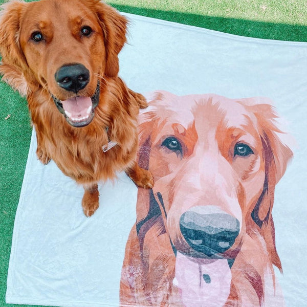 Custom Pet Portrait Blanket Printy Pets
