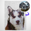 Double Exposure Pet Print Fleece Blanket