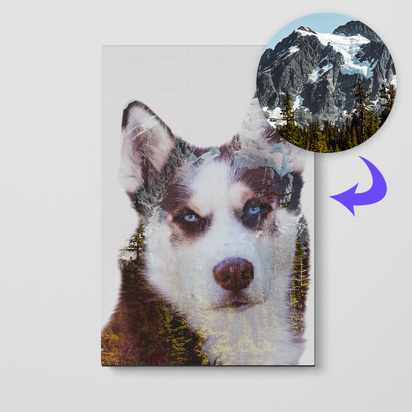 Double Exposure Pet Print Canvas
