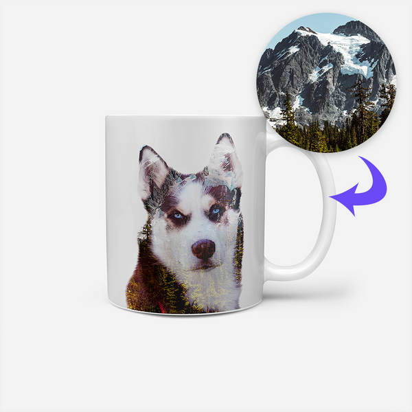 Double Exposure Pet Print Coffee Mug
