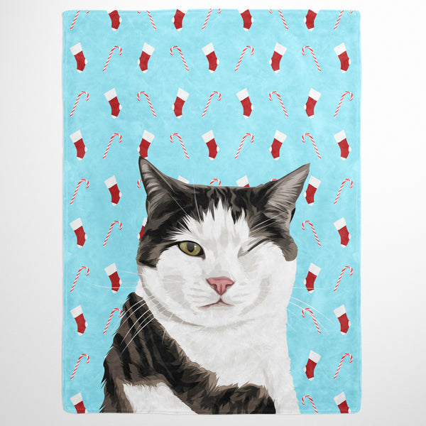 Christmas Pet Print Fleece Blanket