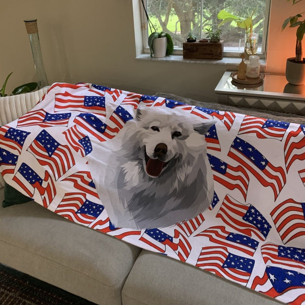 Independence Day Pet Print Fleece Blanket