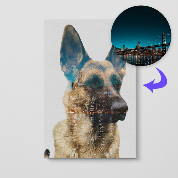 Double Exposure Pet Print Canvas