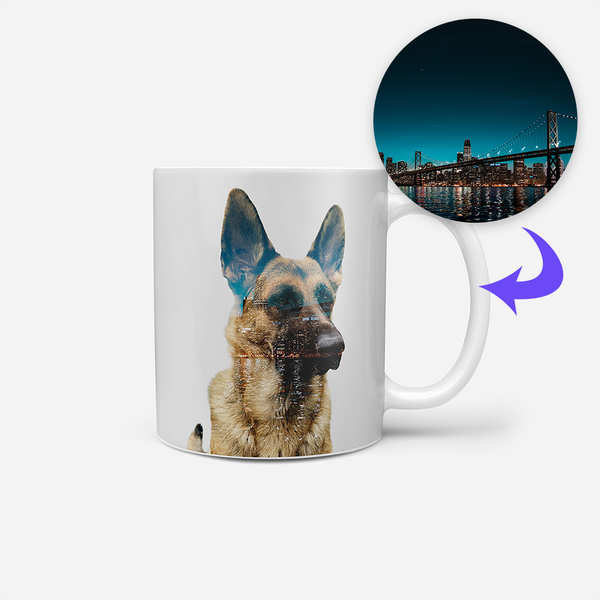 Double Exposure Pet Print Coffee Mug