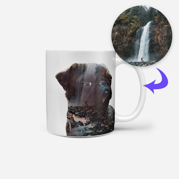 Double Exposure Pet Print Coffee Mug
