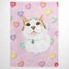 Valentine's Pet Print Fleece Blanket