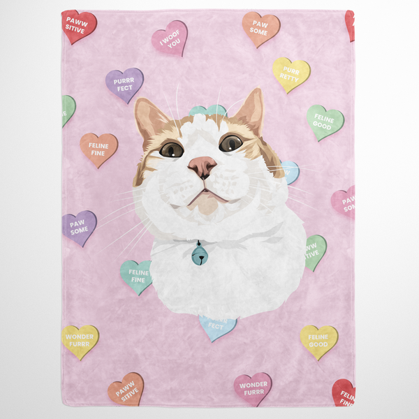 Valentine's Pet Print Fleece Blanket