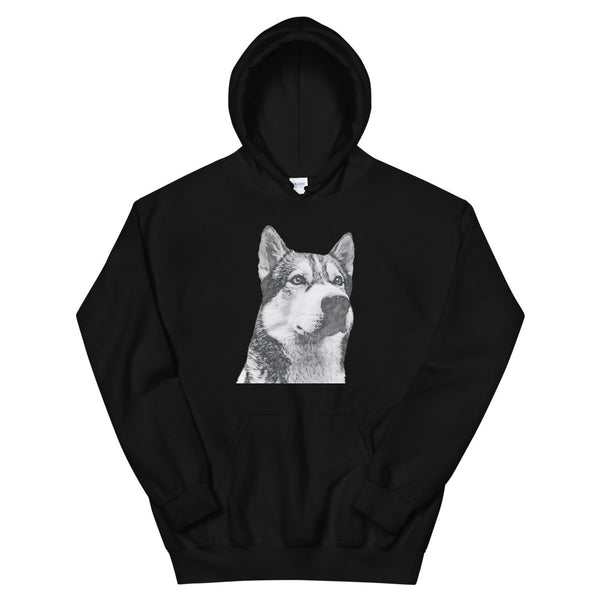 Men's / Women's Monochrome Sketch Pet Print Hoodie (Black)