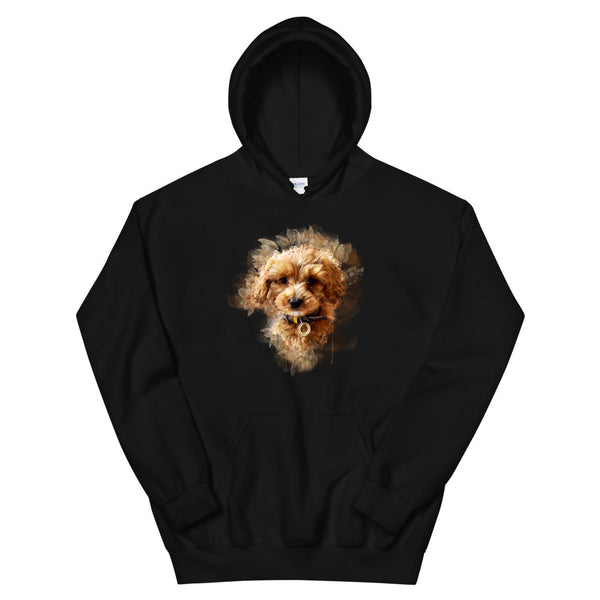 Men's / Women's Watercolor Pet Print Hoodie (Black)