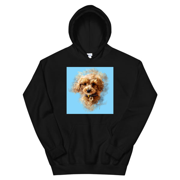 Men's / Women's Watercolor Pet Print Hoodie (Black)