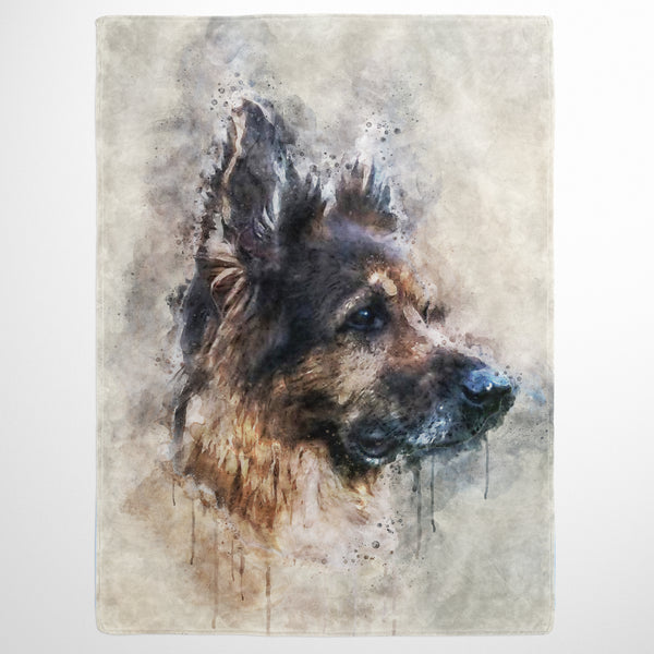 Watercolor Pet Print Fleece Blanket
