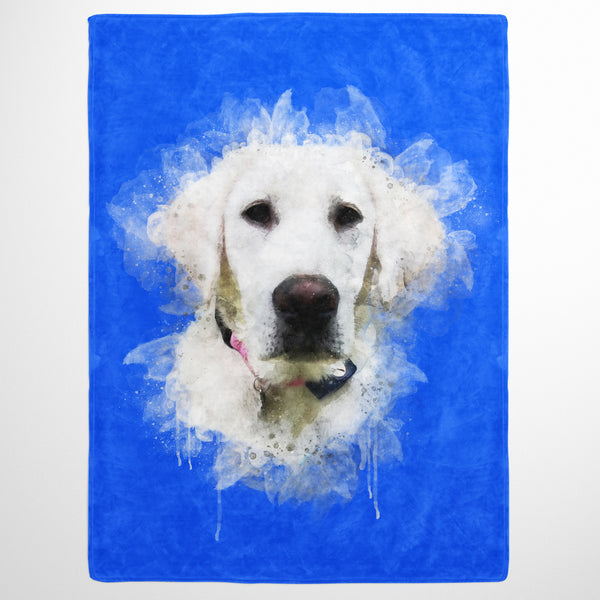 Watercolor Pet Print Fleece Blanket
